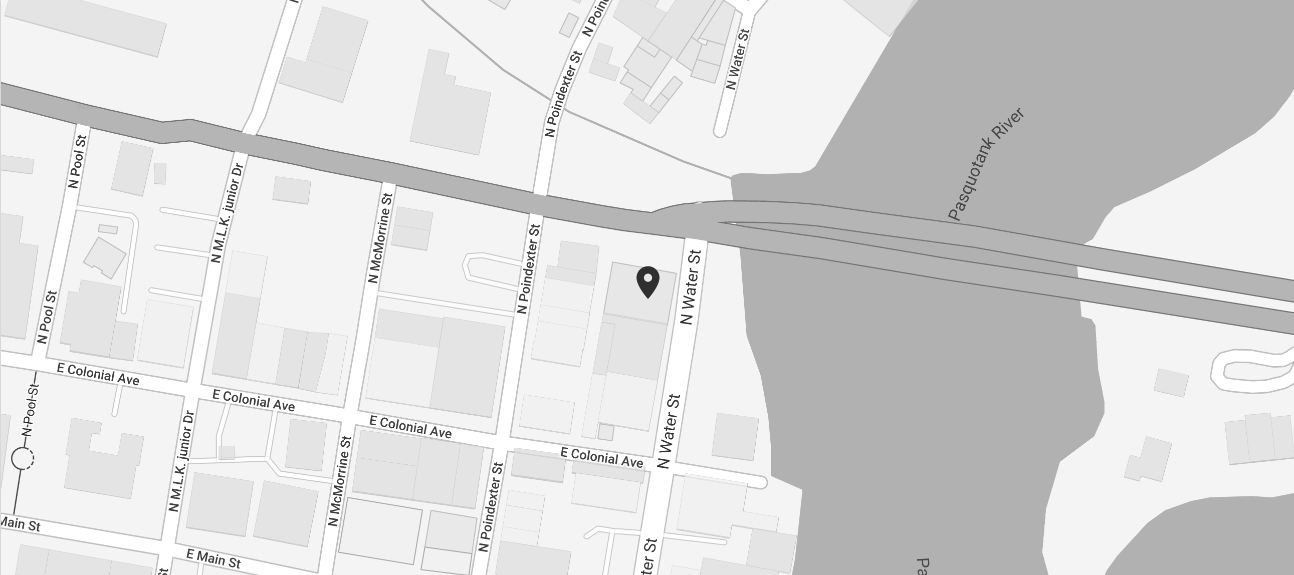 A snippet of a map to Weatherly Lofts