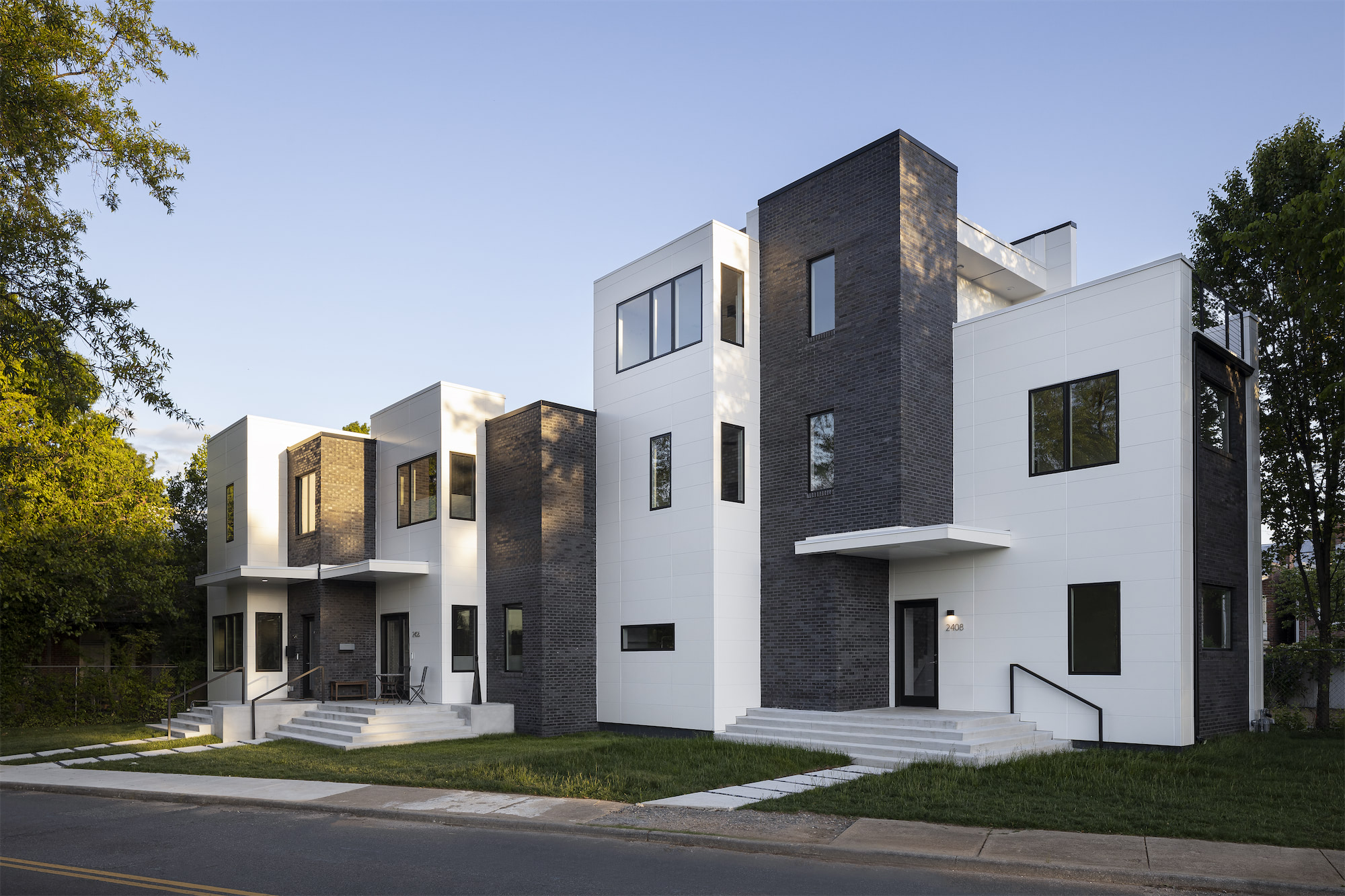 Exterior of Grayland modern townhouses