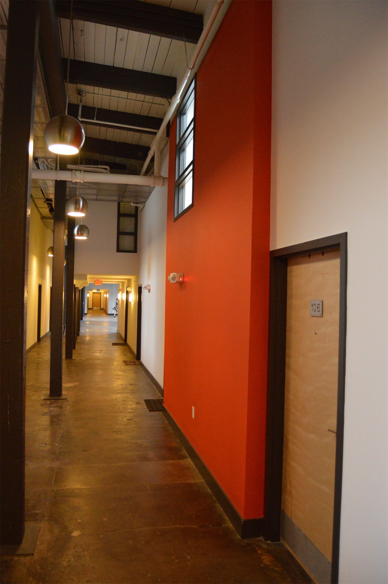 Interior storage area and conference room door